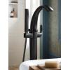 Moen Voss Matte Black One-Handle Freestanding Floor Mount Tub Filler with Handshower, 695BL