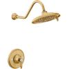 Moen Weymouth Brushed Gold Posi-Temp Shower Trim Kit, Valve Required, including 9-Inch 2-Spray Rainshower, TS32102BG(Brushed Gold)