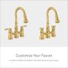 Moen Weymouth Matte Black Two Handle Pulldown Bridge Kitchen Faucet, S73204BL(Brushed Gold)