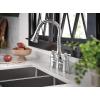 Moen Weymouth Matte Black Two Handle Pulldown Bridge Kitchen Faucet, S73204BL(Chrome)