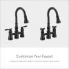 Moen Weymouth Matte Black Two Handle Pulldown Bridge Kitchen Faucet, S73204BL(Matte Black)