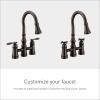 Moen Weymouth Matte Black Two Handle Pulldown Bridge Kitchen Faucet, S73204BL(Oil Rubbed Bronze)