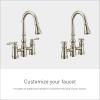 Moen Weymouth Matte Black Two Handle Pulldown Bridge Kitchen Faucet, S73204BL(Polished Nickel)