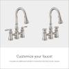 Moen Weymouth Matte Black Two Handle Pulldown Bridge Kitchen Faucet, S73204BL(Spot Resist Stainless)