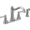 Moen 7255BL Belfield Traditional Two Handle High Arc Kitchen Faucet with Side Spray, Matte Black(Chrome)