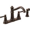 Moen 7255BL Belfield Traditional Two Handle High Arc Kitchen Faucet with Side Spray, Matte Black(Oil Rubbed Bronze)