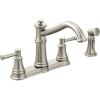 Moen 7255BL Belfield Traditional Two Handle High Arc Kitchen Faucet with Side Spray, Matte Black(Stainless Steel)