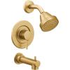 Moen Align Brushed Gold Posi-Temp Pressure Balancing Modern Shower Trim Kit, Featuring Showerhead, Lever Handle, and Tub Spout, Valve Required, T2193BG((Pack of 1))