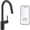Moen Align Matte Black Modern Smart Touchless Kitchen Faucet with Pull Down Sprayer, Voice Control, and Power Boost, 7565EVBL