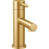 Moen Align Matte Black One-Handle Modern Bathroom Faucet with Drain Assembly and Optional Deckplate, 6190BL(Brushed Gold)