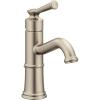 Moen Belfield Chrome One-Handle Bathroom Sink Faucet with Drain Assembly and Optional Deckplate, 6402(Brushed Nickel)