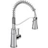 Moen Belfield Matte Black Kitchen Faucet, Modern Spring Kitchen Faucet with Power Boost, Pre-Rinse, One-Handle, Easy Installation, 5927BL(Chrome)