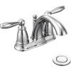 Moen Brantford Chrome Two-Handle Low-Arc Traditional Centerset Bathroom Faucet with Drain Assembly, 6610(Faucet)