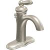 Moen Brantford Oil-Rubbed Bronze One-Handle Traditional Low-Arc Bathroom Faucet with Optional Deckplate and Available Vessel Sink Extension Kit, 6600ORB(Brushed Nickel)