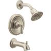 Moen Brantford Oil-Rubbed Bronze Posi-Temp Pressure Balancing Eco-Performance Bathtub Shower Trim Kit with Traditional Showerhead, Shower Handle, Arm, Tub Spout (Valve Required), T2153EPORB(Brushed Nickel)