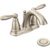 Moen Brantford Oil-Rubbed Bronze Two-Handle Low-Arc Traditional Centerset Bathroom Faucet with Drain Assembly, 6610ORB(Brushed Nickel)