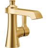 Moen Brushed Gold Flara One-Handle Single Hole Bathroom Faucet with Drain Assembly, S6981BG(Brushed Gold)