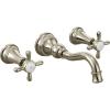 Moen Brushed Gold Weymouth 2-Handle Wall Mount High-Arc Bathroom Faucet (Valve Sold Separately), TS42112BG(Polished Nickel)