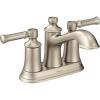 Moen Dartmoor Matte Black Traditional Two Handle Centerset Bathroom Sink Faucet, 6802BL(Brushed Nickel)