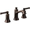 Moen Dartmoor Oil Rubbed Bronze Two-Handle Widespread Bathroom Faucet, Traditional Bathroom Sink Faucet, Valve Required, T6805ORB