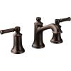 Moen Dartmoor Oil-Rubbed Bronze Two-Handle High Arc Widespread Bathroom Sink Faucet for 3-Hole Setups with Valve Included, TV6805ORB(Oil Rubbed Bronze)