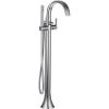 Moen Doux Matte Black One-Handle Freestanding Floor Mount Bathtub Filler with Handshower, Free Standing Tub Faucet, S3105BL(Chrome)