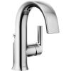 Moen Doux Matte Black One-Handle High Arc Laminar Stream Bathroom Faucet, Contemporary Single Hole Bathroom Sink Faucet, S6910BL(Chrome)