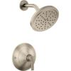 Moen Doux Matte Black Posi-Temp Pressure Balancing Shower Trim Kit with 7-Inch Eco-Performance Rainshower, Valve Required, TS2202EPBL(Brushed Nickel)