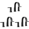 Moen Doux Matte Black Two-Handle 8-Inch Widespread Lever Handle Bathroom Faucet Trim Kit, Valve Required, TS6925BL((Pack of 3))
