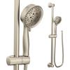 Moen Eco-Performance Chrome Four-Function Removable Handheld Showerhead with 69-Inch-Long Hose and Wall-Mounted Slide Bar, 3667EP(Brushed Nickel)