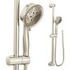 Moen Eco-Performance Chrome Four-Function Removable Handheld Showerhead with 69-Inch-Long Hose and Wall-Mounted Slide Bar, 3667EP(Polished Nickel)
