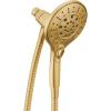 Moen Engage Magnetix Six-Function 5.5-Inch Handheld Showerhead with Magnetic Docking System, Brushed Gold, 3662EPBG(Brushed Gold)