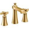 Moen Flara Brushed Gold Two Handle 8 in. Widespread Cross Handle Bathroom Faucet Trim Kit, Valve Required (Sold Separately), TS6985BG