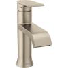 Moen Genta LX Matte Black One-Handle Modern Bathroom Sink Faucet with Optional Deckplate and Low-Arc Spout for Bath Countertop, 6702BL(Brushed Nickel)