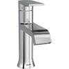 Moen Genta LX Matte Black One-Handle Modern Bathroom Sink Faucet with Optional Deckplate and Low-Arc Spout for Bath Countertop, 6702BL(Chrome)