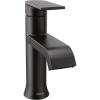 Moen Genta LX Matte Black One-Handle Modern Bathroom Sink Faucet with Optional Deckplate and Low-Arc Spout for Bath Countertop, 6702BL(Matte Black)