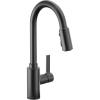 Moen Genta LX Motionsense Wave Sensor Touchless Matte Black One-Handle High Arc Pulldown Modern Kitchen Faucet Featuring Power Clean, 7882EWBL(Matte Black)