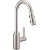 Moen Genta LX Motionsense Wave Sensor Touchless Matte Black One-Handle High Arc Pulldown Modern Kitchen Faucet Featuring Power Clean, 7882EWBL(Spot Resist Stainless)