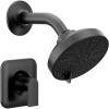 Moen Genta LX Pressure Balancing Eco-Performance Modern Shower Trim with Showerhead and Lever Handle, Posi-Temp Valve Required, Chrome, T2472EP(Matte Black)