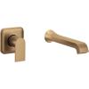 Moen Genta LX Single Handle Wall Mount Tub Filler, Contemporary High Flow Tub Faucet with 10-Inch Spout Reach, Brushed Nickel, WT901BN(Bronzed Gold)