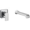 Moen Genta LX Single Handle Wall Mount Tub Filler, Contemporary High Flow Tub Faucet with 10-Inch Spout Reach, Brushed Nickel, WT901BN(Chrome)