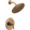 Moen Gibson Posi-Temp Pressure Balancing Modern Shower Trim with 8-Inch Eco-Performance Rainshower Head, Valve Required, Matte Black, T3002EPBL(Bronzed Gold)