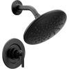 Moen Gibson Posi-Temp Pressure Balancing Modern Shower Trim with 8-Inch Eco-Performance Rainshower Head, Valve Required, Matte Black, T3002EPBL(Matte Black)