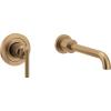 Moen Gibson Single Handle Wall Mount Tub Filler High Flow Tub Faucet with 10″ Spout Reach, Chrome, WT961(Bronzed Gold)