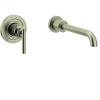 Moen Gibson Single Handle Wall Mount Tub Filler High Flow Tub Faucet with 10″ Spout Reach, Chrome, WT961(Brushed Nickel)