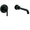 Moen Gibson Single Handle Wall Mount Tub Filler High Flow Tub Faucet with 10″ Spout Reach, Chrome, WT961(Matte Black)