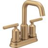 Moen Gibson Two-Handle Centerset High Arc Modern Bathroom Faucet with Drain Assembly, Matte Black, 6150BL(Bronzed Gold)