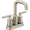 Moen Gibson Two-Handle Centerset High Arc Modern Bathroom Faucet with Drain Assembly, Matte Black, 6150BL(Brushed Nickel)