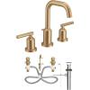 Moen Gibson Two-Handle High Arc Widespread Modern Bathroom Sink Faucet for 3-Hole Setups with Valve Included, Brushed Nickel, TV6142BN(Bronzed Gold)