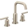 Moen Gibson Two-Handle High Arc Widespread Modern Bathroom Sink Faucet for 3-Hole Setups with Valve Included, Brushed Nickel, TV6142BN(Brushed Nickel)
